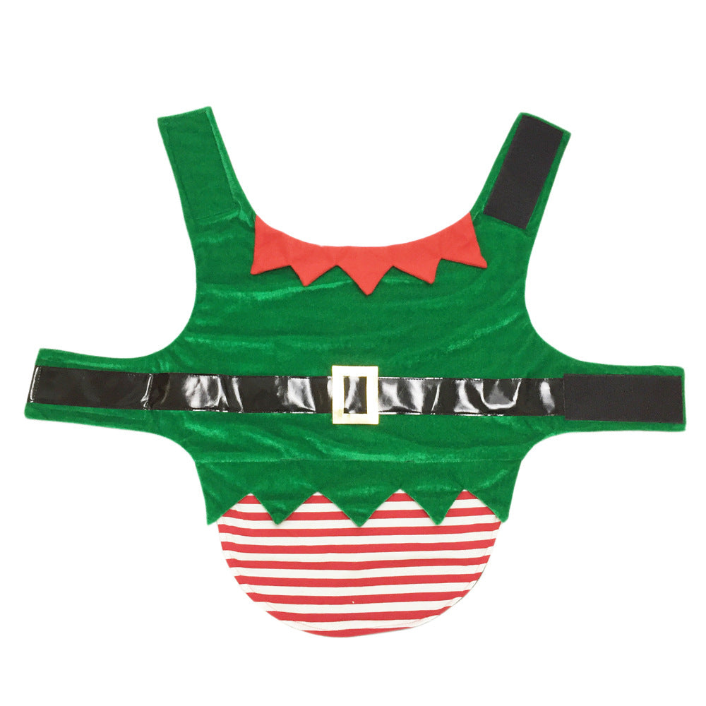 Christmas Elf Dog Costume – Festive Two-Leg Pet Outfit with Adjustable Fit (S–XXL)