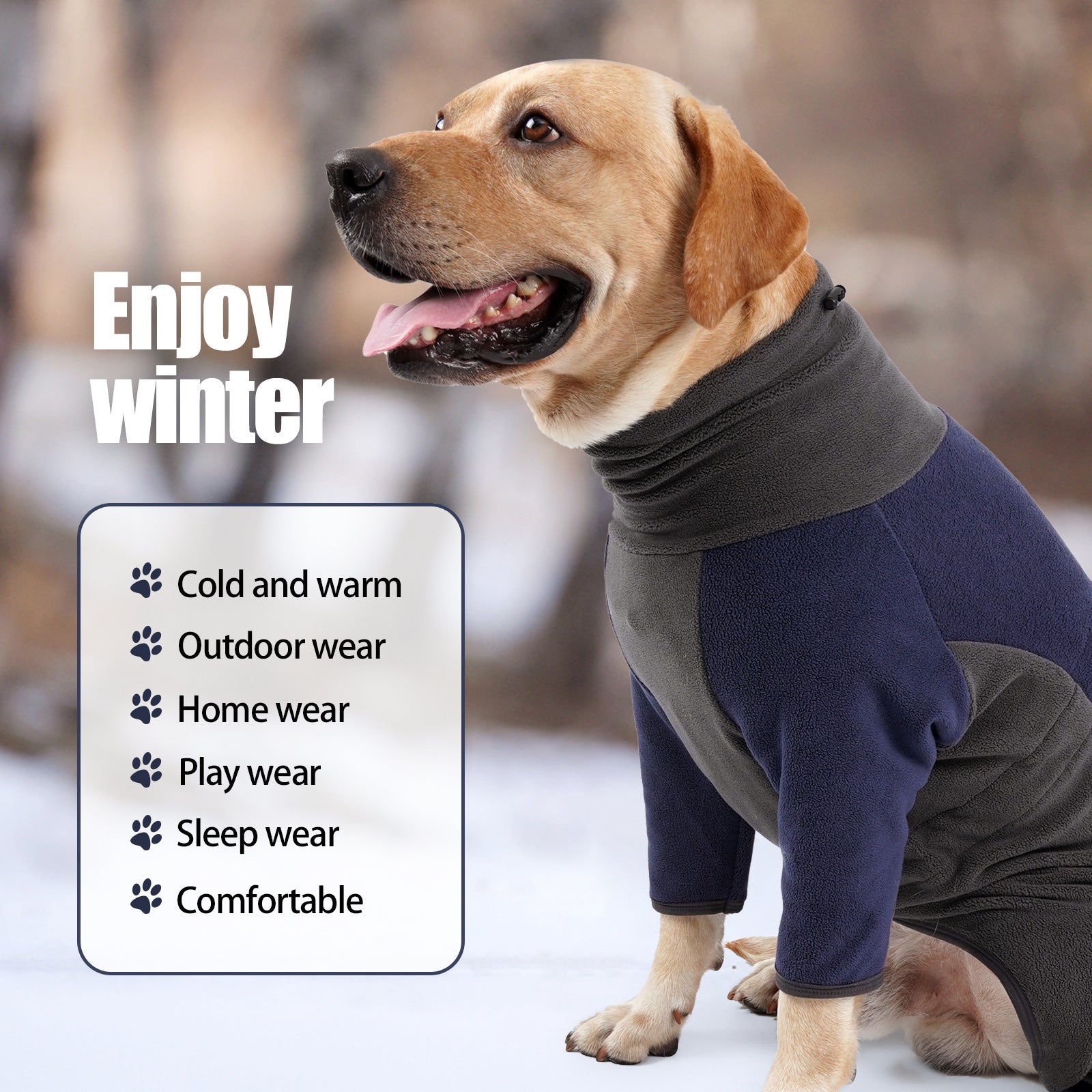 Winter Dog Coat – Warm Fleece Pet Jacket for Cold Weather (XXS–XXXL)