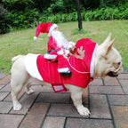 Christmas Dog Costume – Santa Claus Riding Reindeer Outfit for Dogs