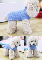Knitted Dog Sweater – Warm Wool Pet Sweater with Twisted Rope Design
