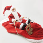 Christmas Dog Costume – Santa Claus Riding Reindeer Outfit for Dogs