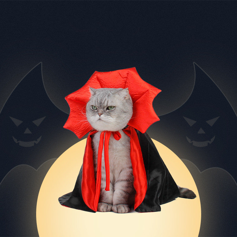 Vampire Dog Cape Costume – Halloween Pet Cloak with Adjustable Collar (One Size)