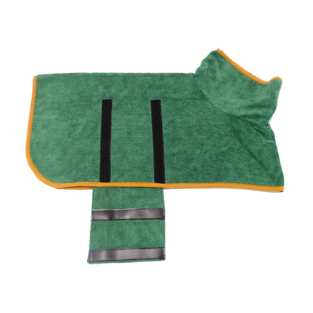 Absorbent Dog Bathrobe – Microfiber Fast-Dry Pet Towel Coat with Adjustable Fit