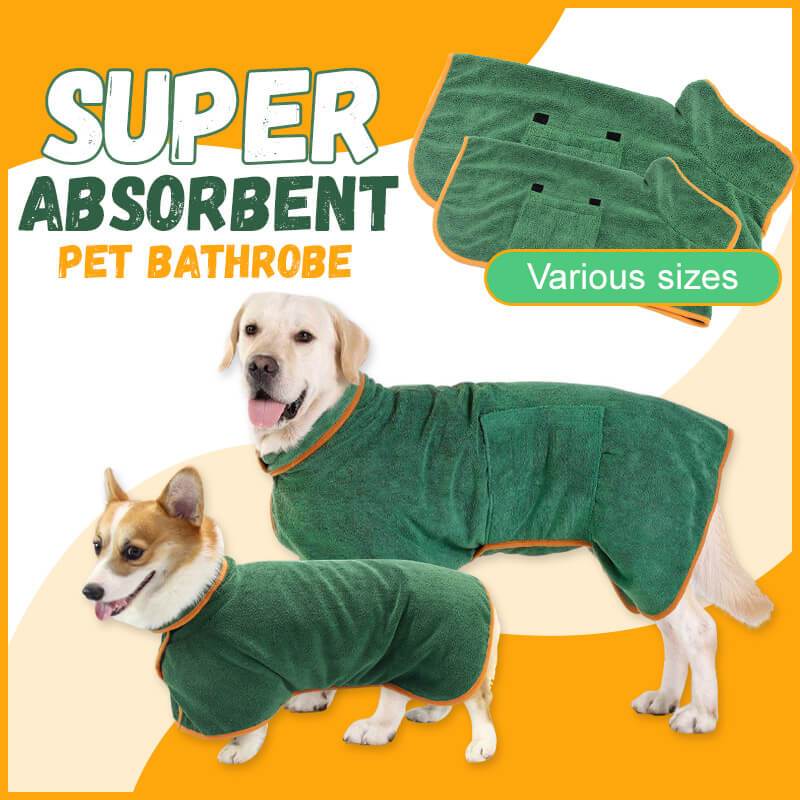 Absorbent Dog Bathrobe – Microfiber Fast-Dry Pet Towel Coat with Adjustable Fit