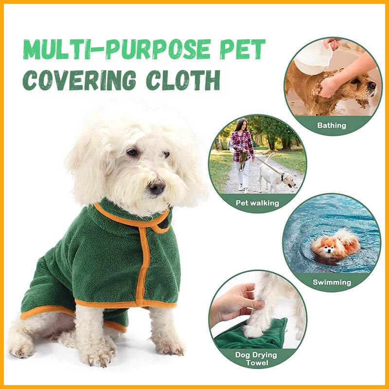 Absorbent Dog Bathrobe – Microfiber Fast-Dry Pet Towel Coat with Adjustable Fit