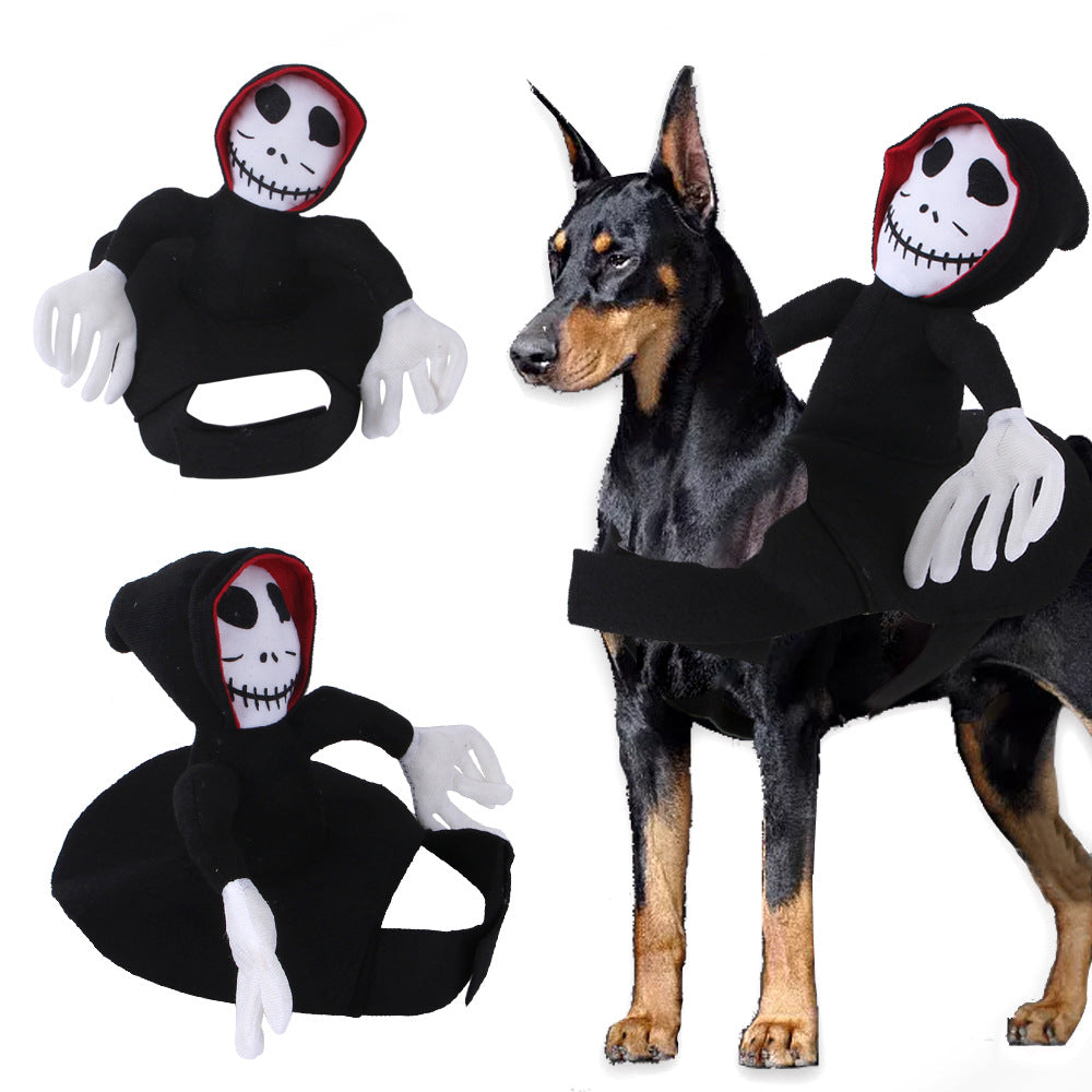 Funny Halloween Dog Costume – Spider & Pumpkin Pet Vest with Adjustable Fit (S–XL)