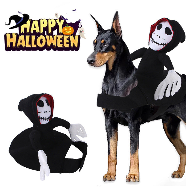 Funny Halloween Dog Costume – Spider & Pumpkin Pet Vest with Adjustable Fit (S–XL)