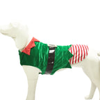 Christmas Elf Dog Costume – Festive Two-Leg Pet Outfit with Adjustable Fit (S–XXL)