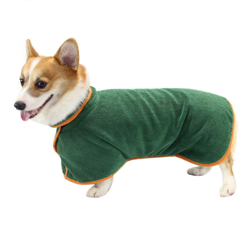 Absorbent Dog Bathrobe – Microfiber Fast-Dry Pet Towel Coat with Adjustable Fit